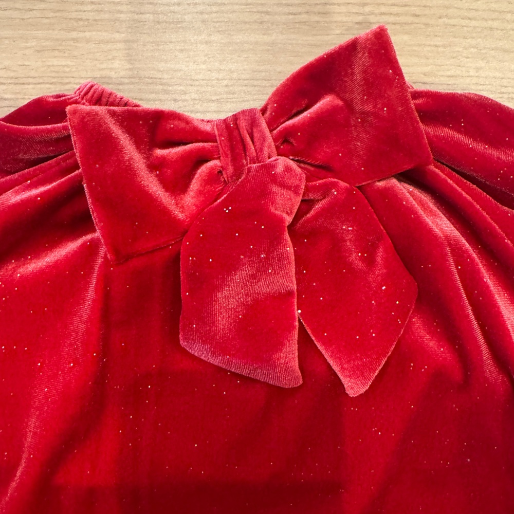 Mayoral Red Velvet Kids Dress with Bow